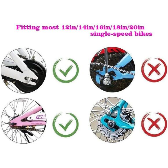 Gugou Flash Training Wheels for 12 14 16 18 20 Inch Bike,Bicycle Training Wheels - Picture 2 of 4